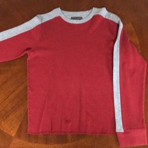100% cotton red/Gray A&F crewneck sweater.